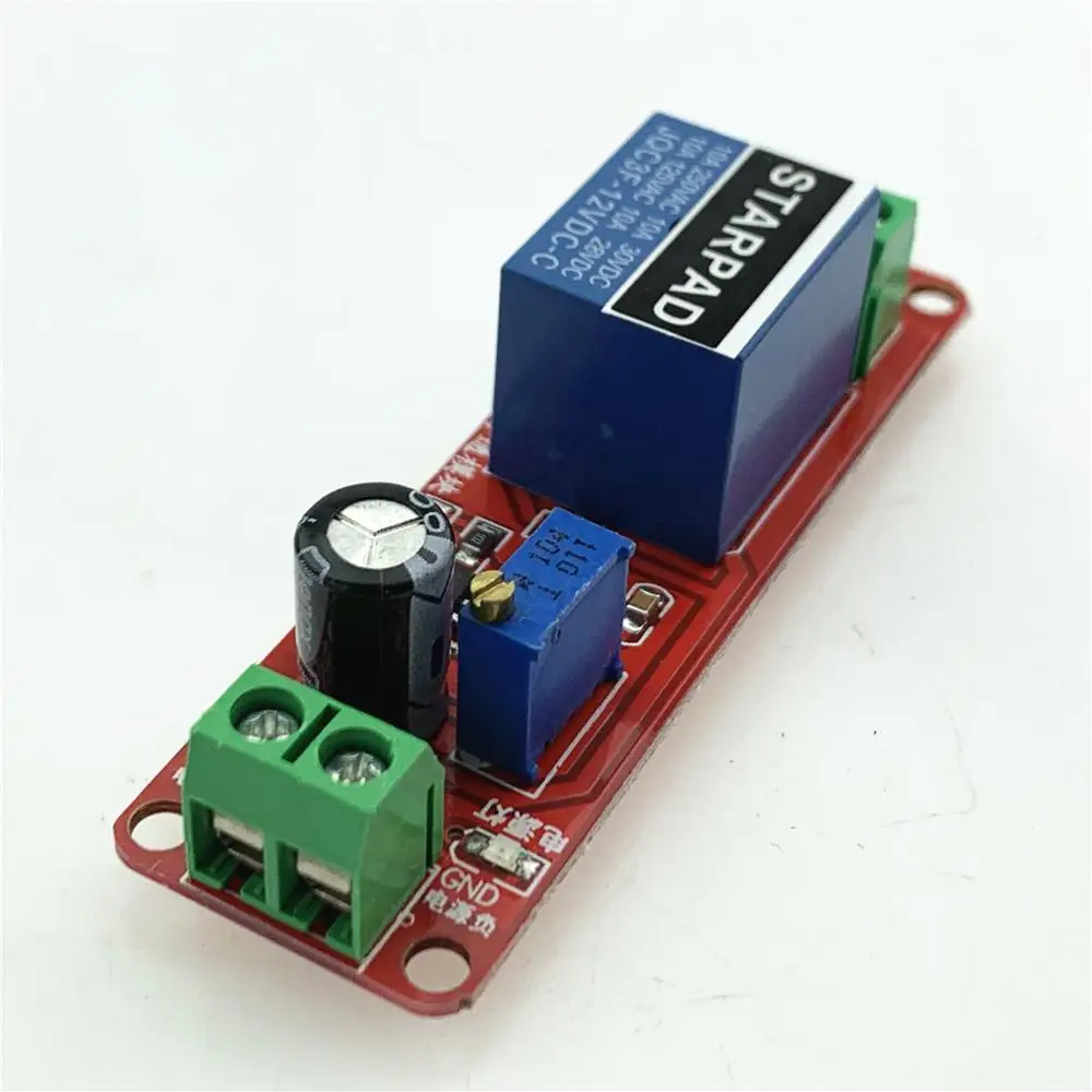 NE555 Delay Module 12V5V Conduction Relay Module Delay Monostable Switch Car 1-10 Seconds Delay