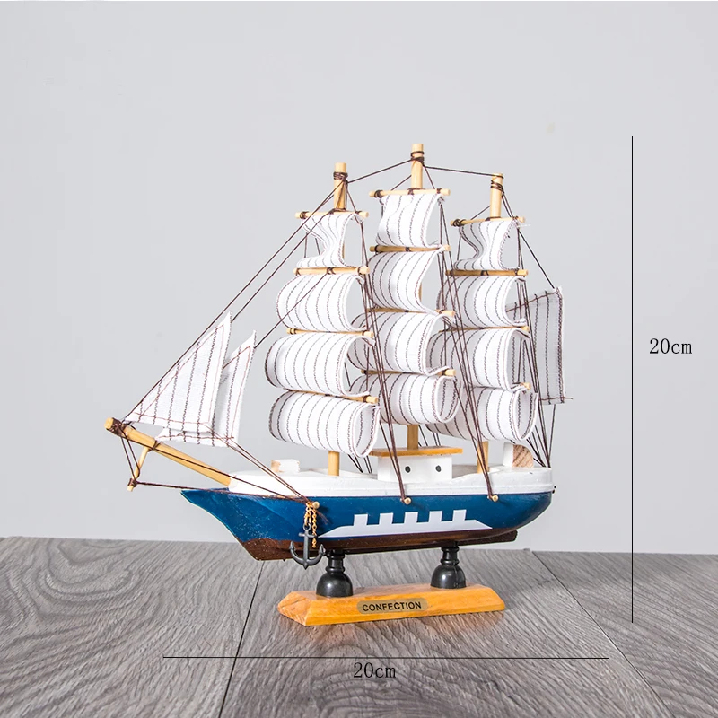 Wooden Sailboat Model home decor Mediterranean Style Home Decoration Accessories Creative Decoration Room Decor Birthday Gift