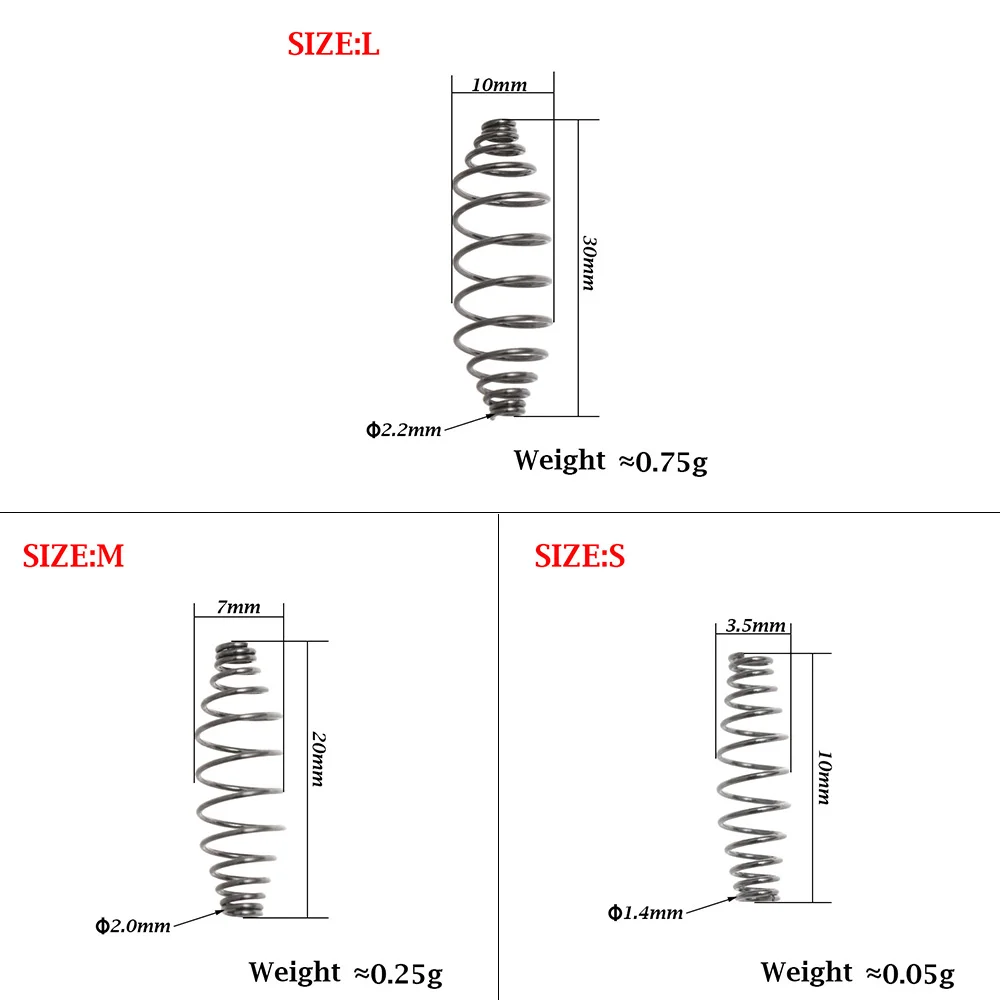 20pcs Fishing Spring Feeder Cage Carp Hair Rig Combi Rigs Floating Feeder Accessory Stops S M L Carp Fishing Tackle High Quality