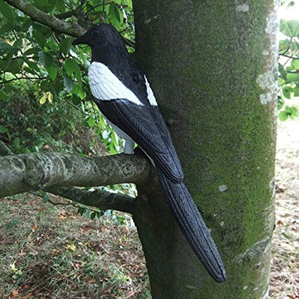 Artificial Magpie Shape Decoy Pigeon Plastic Scarecrow Decoys Pest Repellent Garden Protectors ornament Realistic Home Decor