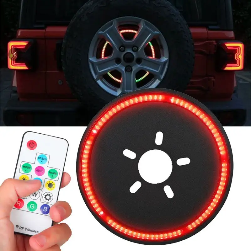 

For 2018 2019 J eep W rangler JL JLU RGB Spare Tire Brake Light LED 3rd Third Brake Light Wheel Tail Rear Light