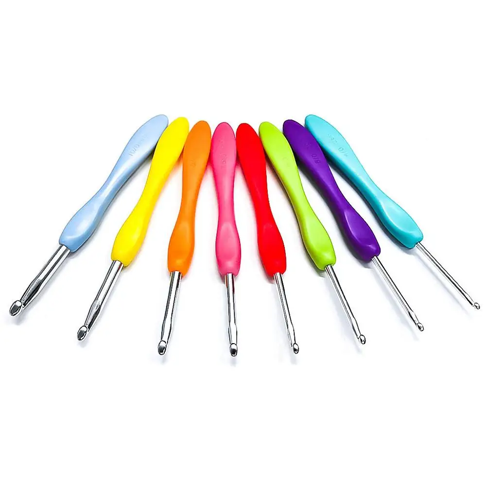 Colorful aluminum Hooks and knitting accessories Crochet hooks so weave croche needle kit weave tools Set of knitting needles