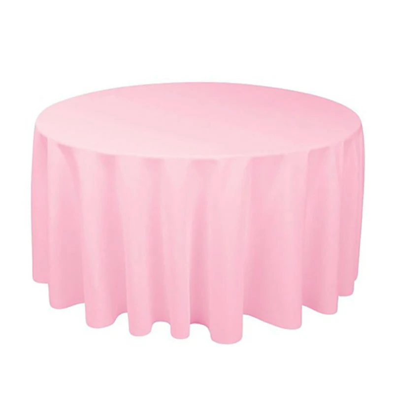 Nappe Ronde en Polyester de 22 Couleurs, Blanc, Noir, Rouge, Vert, Bleu, Or, Couverture de Table Solide pour ixde Mariage, Décoration de Maison