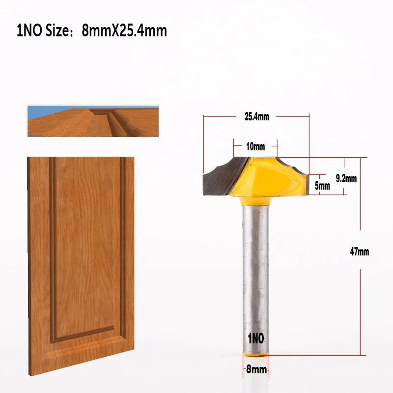 Imagem -02 - Chwjw-importados Fresadora Shank Faux Painel Porta do Armário Carpintaria Porta Frame Gravura Profitted Faca de Gravura mm 1pc