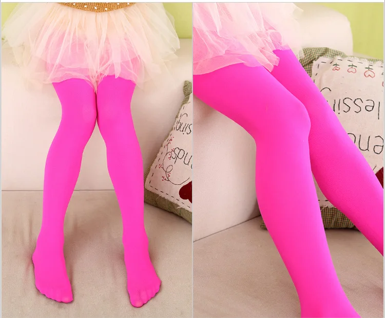 Kinder Mädchen Strumpfhosen Strümpfe für Kinder Einfarbig Solide Klassische Tanz Strumpfhosen Baby Samt Candy Farbe Frühling Sommer Eng – Detail 8