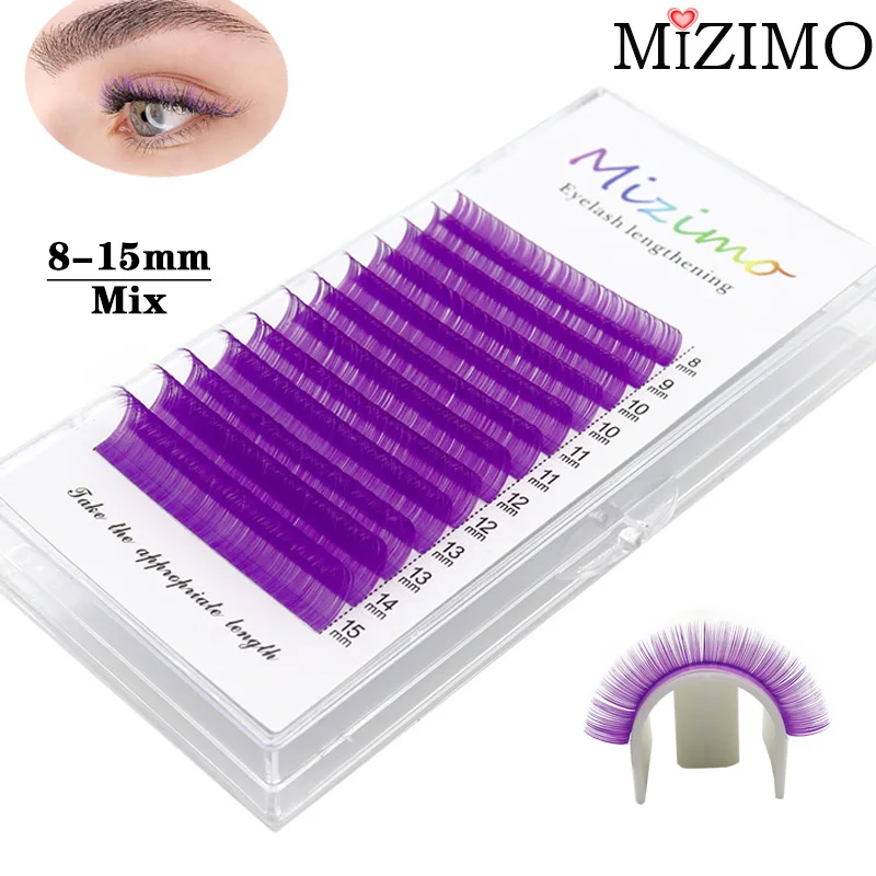 Mixed With 8-15mm Color Single Grafted False Eyelashes  Chemical Fiber Hair Naturally Soft  Prolonged Makeup Tools 0.07/0.1 C/D