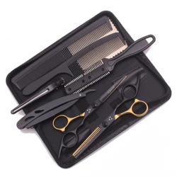 6.0 Hairdressing Scissors Hair Cutting Thinning Shears Set For Home Human & Dog Cat Pets Gromming Japanese Stainless 1001#