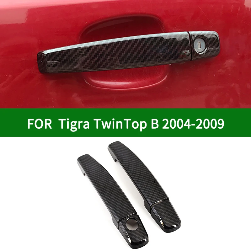 For Vauxhall Holden Opel Tigra TwinTop B ASTRA GTC CORSA TIGRA ADAM 2004-2009 black carbon fibre car side door handle cover trim