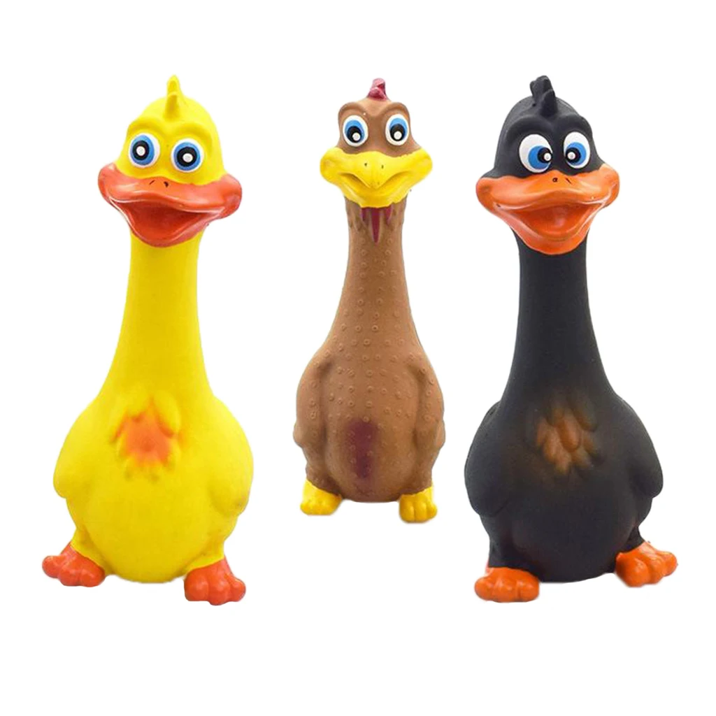 Funny Rubber Chicken Ducks for Dogs Cats, Pet Toys Creative Shrilling Squeeze Sound Screaming Chicken Toys Dog Chew Toy for Cats