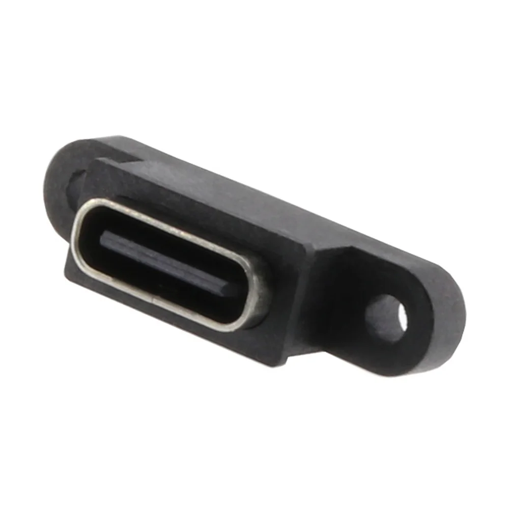 2-50pcs tipo C 2pin porta femmina USB C impermeabile con foro per vite interfaccia di ricarica a ricarica rapida connettore USB a 180 gradi