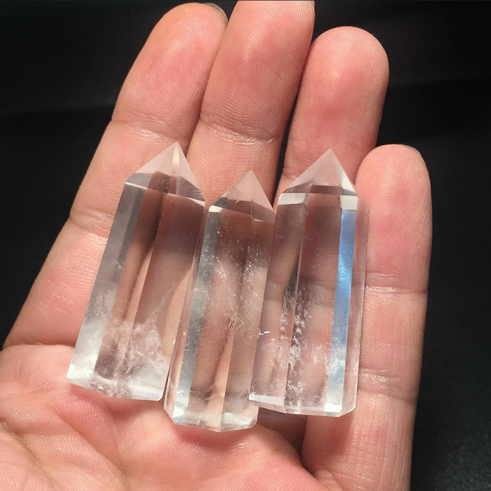 1pc Clear Quartz Crystal Point Energy Healing Crystals Obelisk Wand Reiki Tower 5-6cm