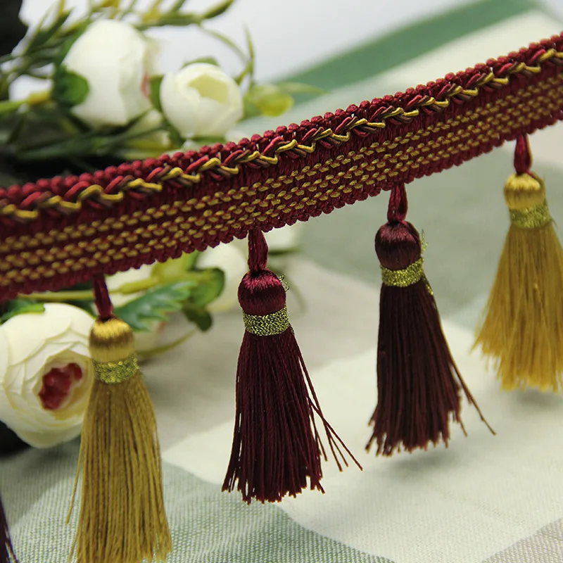 1meter/lot Curtain Fringe Trim Silk Tassels Fringe Sewing Tassel Trim Key Tassels For DIY Latin Dress Stage Clothes Accessories