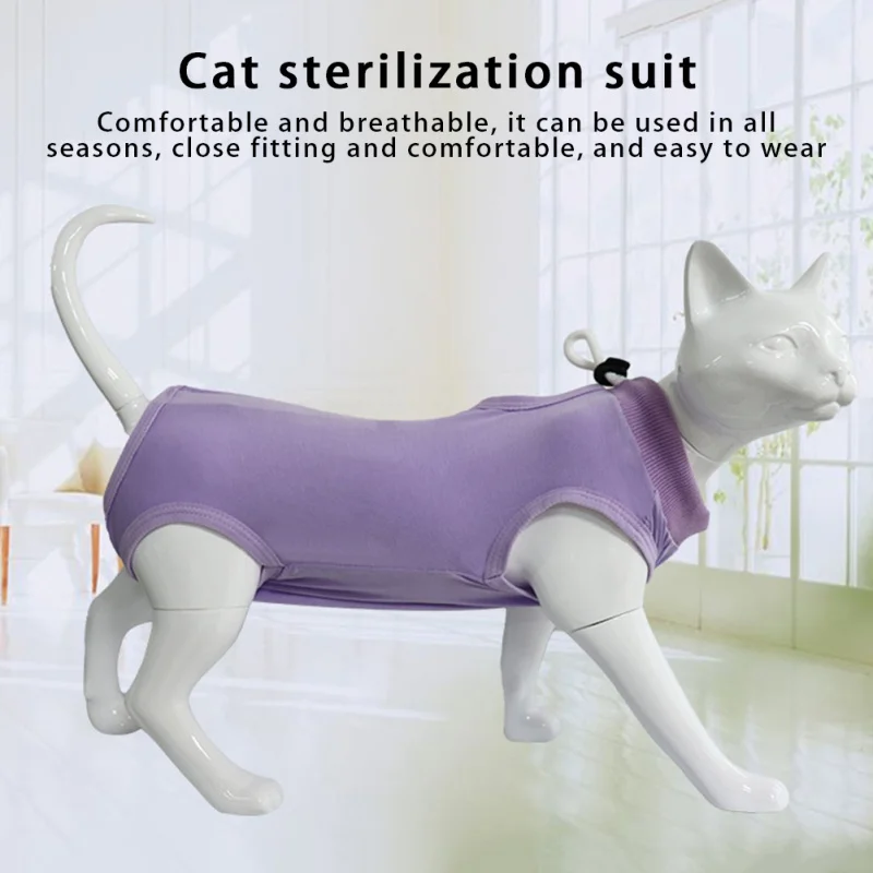 Cat Recovery Suit Jumpsuit Sterilization Care Pet Kitten Anti Bite Prevent Lick After Surgery Wear Vest Weaning Suit