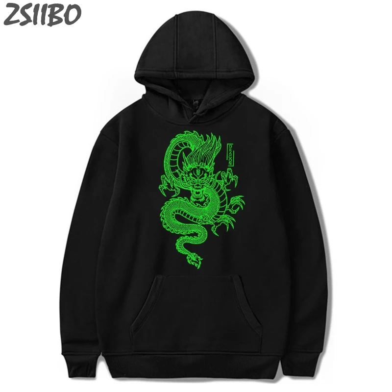 Hoodies Unisex Dragon Harajuku Vintage Fun Chinese Dragon Print Men's Hoodie Male Streetwear Dropshipping Sweatshirt Coat