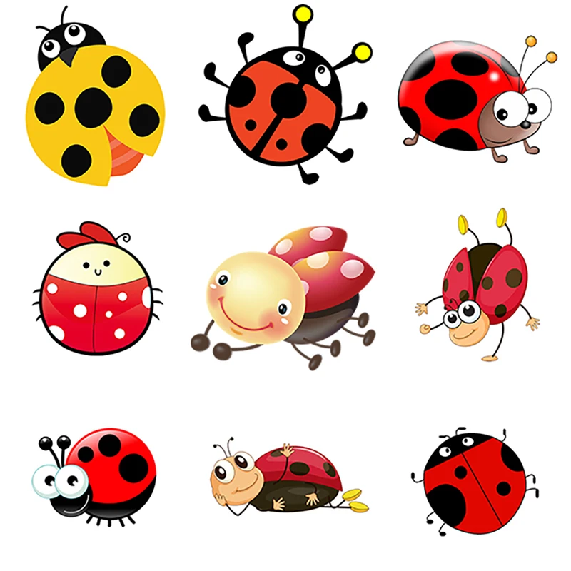 Three Ratels CA9 Lovely ladybug cartoon wall stickers for kids Decorative decals for nursery room funny car stickers