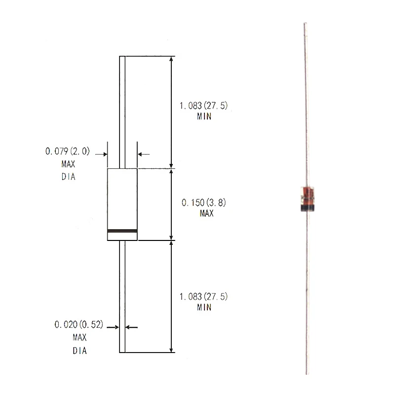 50pcs 1N4750A 1N4750 Zener Diode 1W 27V DO-41 IN4750A