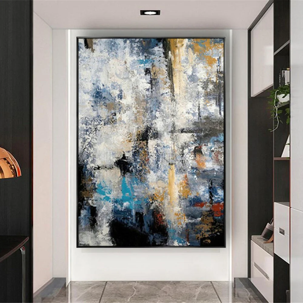 100% Handmade Oil Painting Gypsophila Creative Canvas Paintings blue Paint modern Wall Art Vintage art Painting Home Decoration