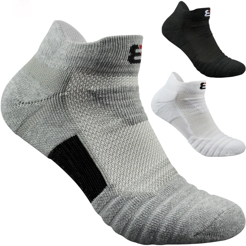 

Low Tube Sport Socks Men Women Thick Terry Cotton Cushioned Breathable Cycling Basketball Run Athletic Socks Large EU45 46 48