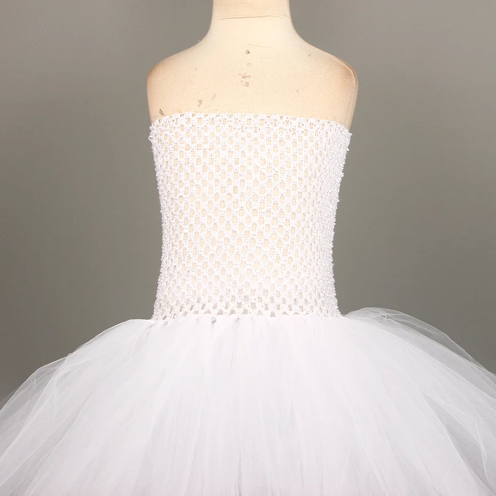 White Bunny Rabbit Tutu Dress Kids Pet Birthday Outfit Halloween Costume Baby Girls Animal Dresses Tail Bow Set Easter Vestidos - view 4