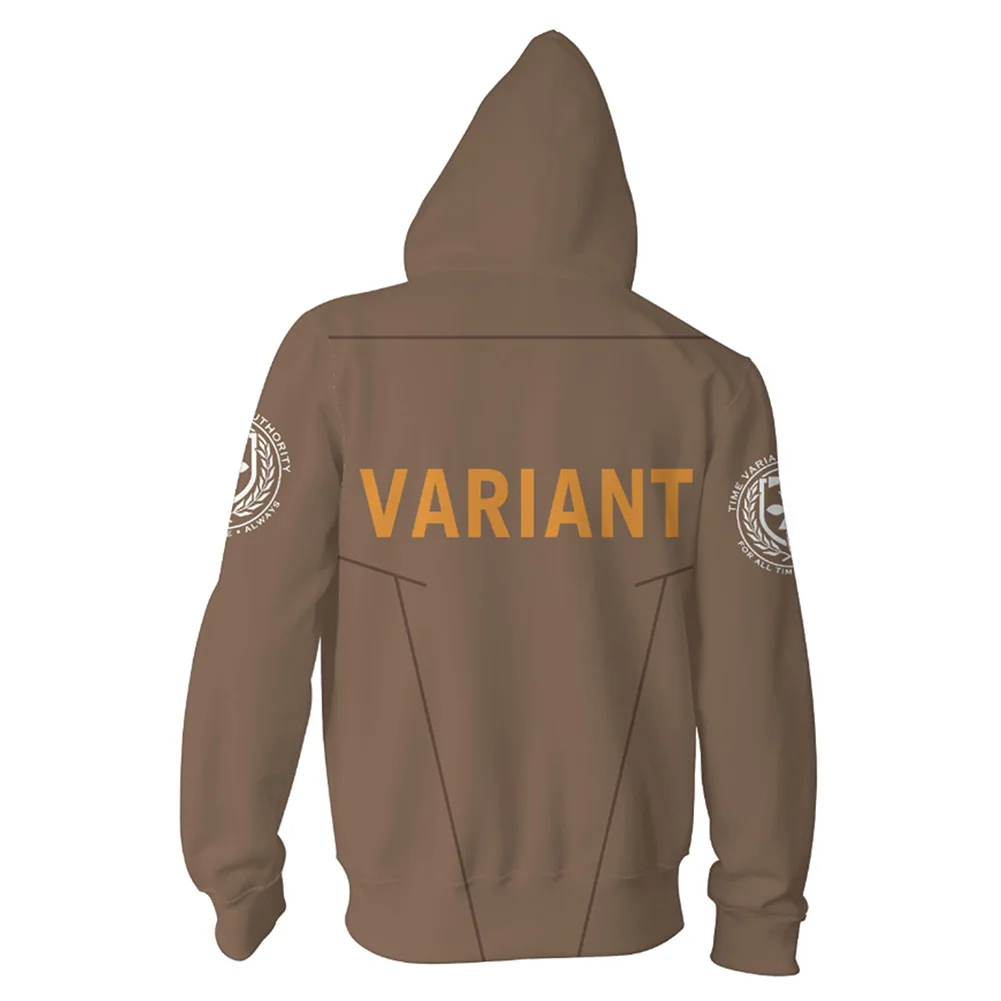 Tva Variant Laufeyson Hoodie Cosplay Hoodie 3D Printed Sweatshirt Casual Streetwear Zip Up Jacket Coat