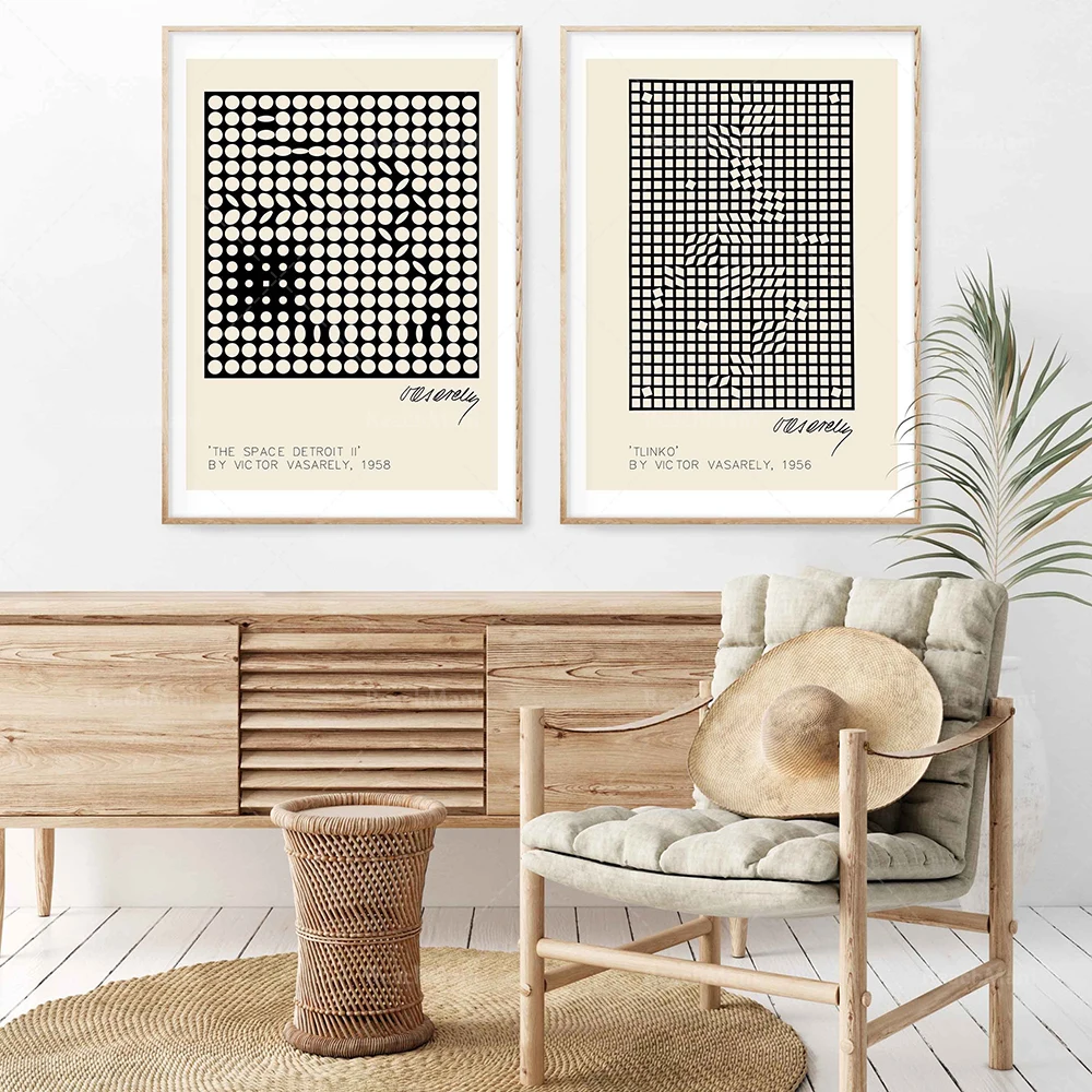 Victor Vasarely prints, printable wall art exhibition prints, Victor Vasarely, abstract prints geometric optical art decoration