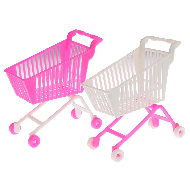 Beilinda Toys Plastic Doll Toys Doll Accessory Shopping Cart Mix Colour 10pcs in one lot