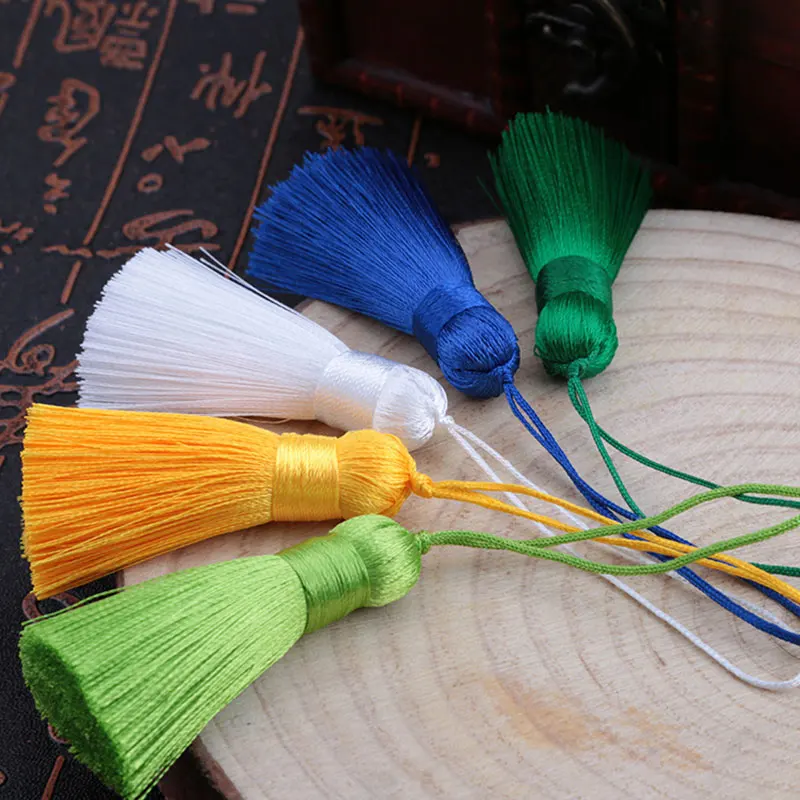 5pcs/lot 5cm Short Fat Silk Tassel Fringe Sewing Bang Tassel Trim Key Tassels For DIY Pendant Embellish Curtain Accessories