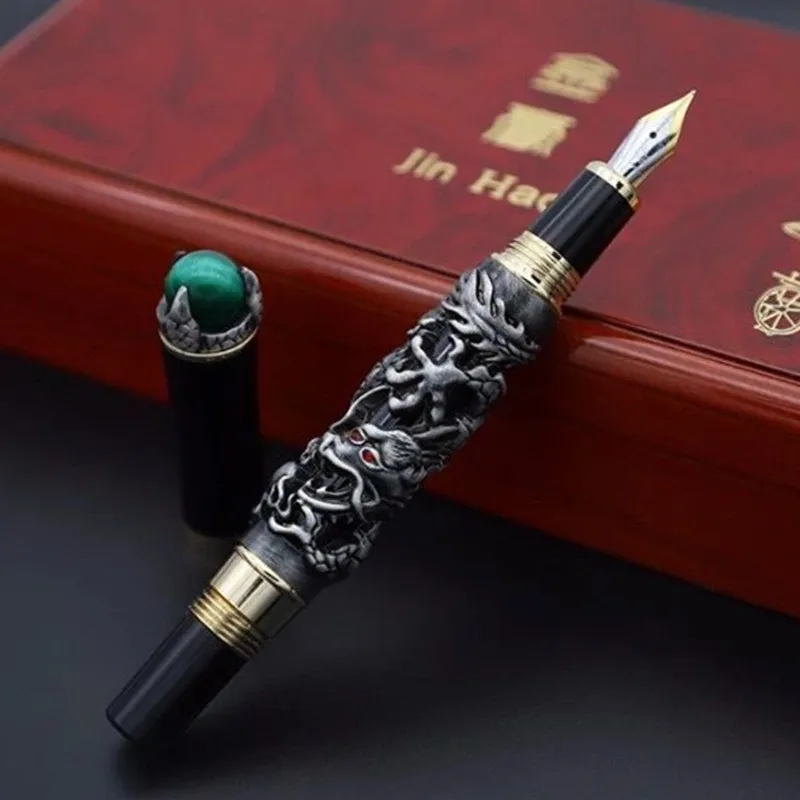 Jinhao Luxury Pen Dragon Fountain Pens High Quality Pluma Stylo Plume Caneta Tinteiro FuenteTitanium Dolma Kalem Tips