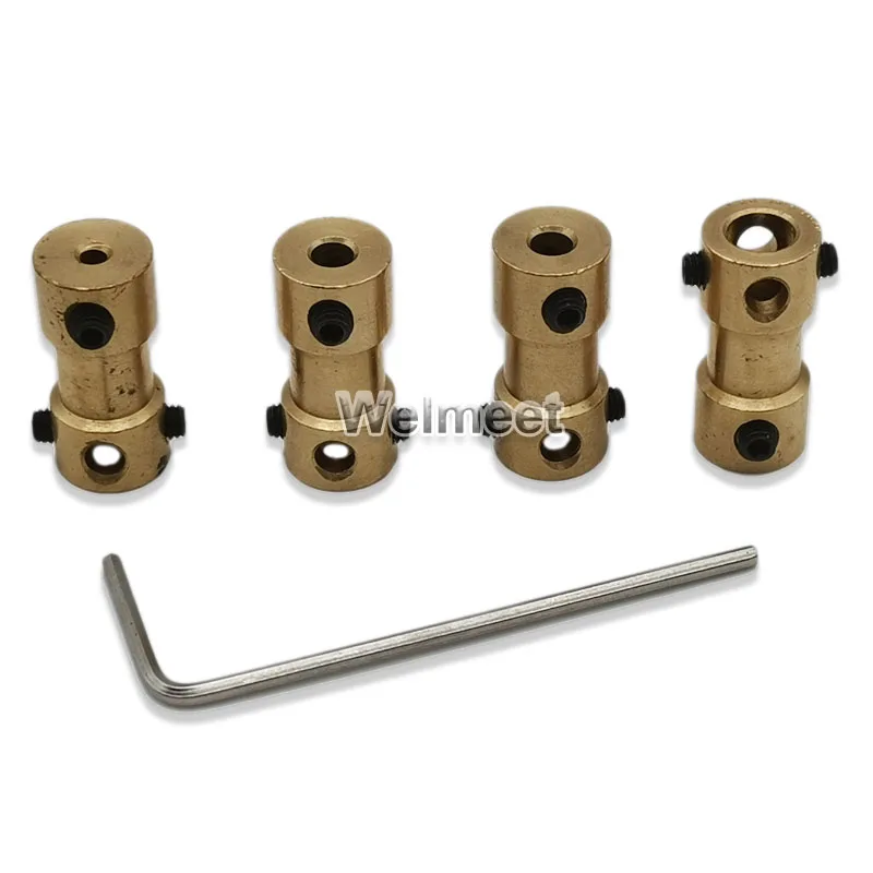 2mm/3mm/5mm Bronze Shaft Coupler Rigid Coupling Motor Drive Connector Sleeve 180° Fixed Screw