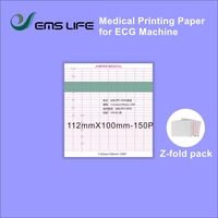 medical printing paper compatible for  fetal monitor 112*100-150P Z-folding 10pcs packing