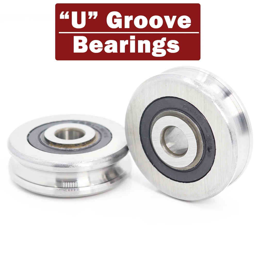 

Outer Ring With U-groove Bearing 8*37*11*13 mm 2PCS Wire Cable Pulley Bearing Walking Heavy Pulley Crane U Groove Wheel Bearings