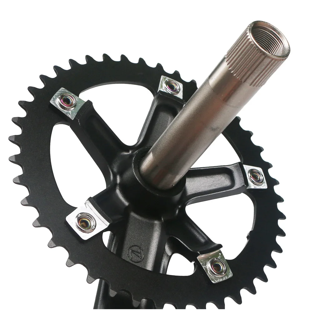 130BCD Rennrad-Kurbelgarnitur Fahrradkurbelsatz 152mm 165mm 170mm Einzelgang-Kurbelarme Tretlager 44T Kettenblatt für Rennräder – Detail 12