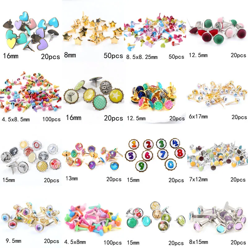 Mix serca kształt gwiazdy numer Rhinestone szpilki i kolce do ubrań okrągłe kwadratowe szpilki Scrapbooking zdobienie zapięcie