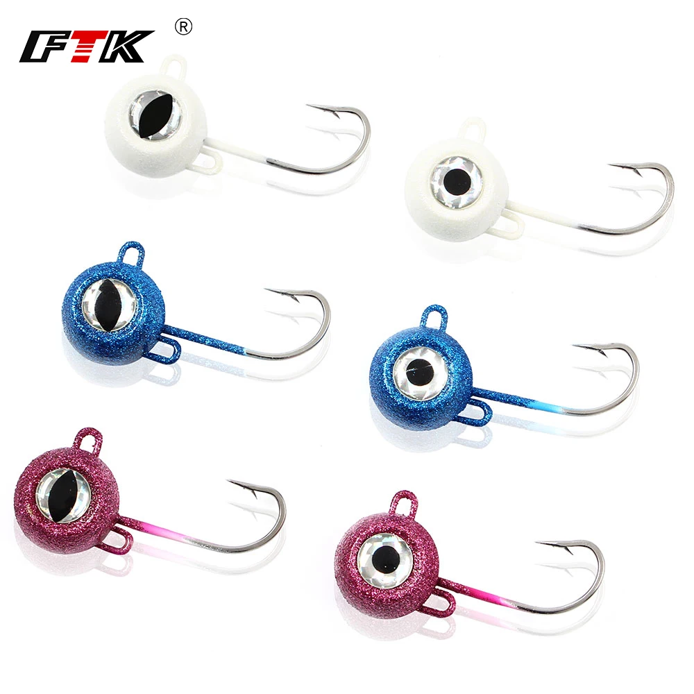 FTK-anzuelo de pesca con cabeza plomada, 120g/140g/160g/180g, señuelo suave para Sábalo, cebo fuerte para Jigging, aparejos de pesca de atún con ojo