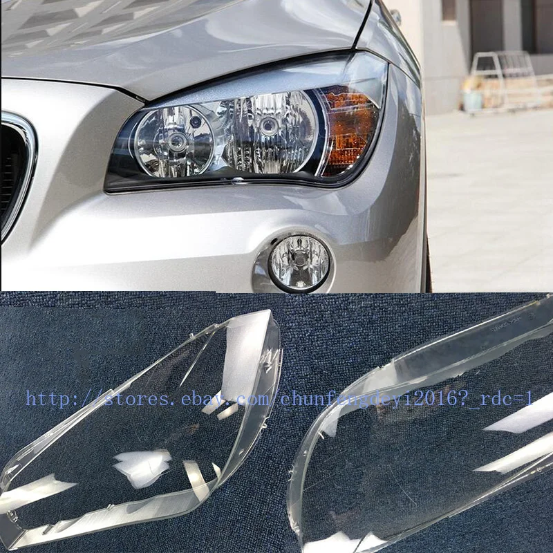 FOR BMW X1 E84 F48 2010-15 Left and Right Front Kit Cover Lens Headlights+Glue high quality Car modification accessories