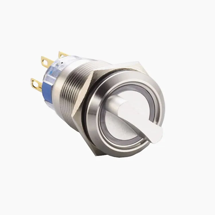 19mm Metal Knob Switch with LED lamp Self-locking/Latching 2 Position 3 Position Rotary Switch