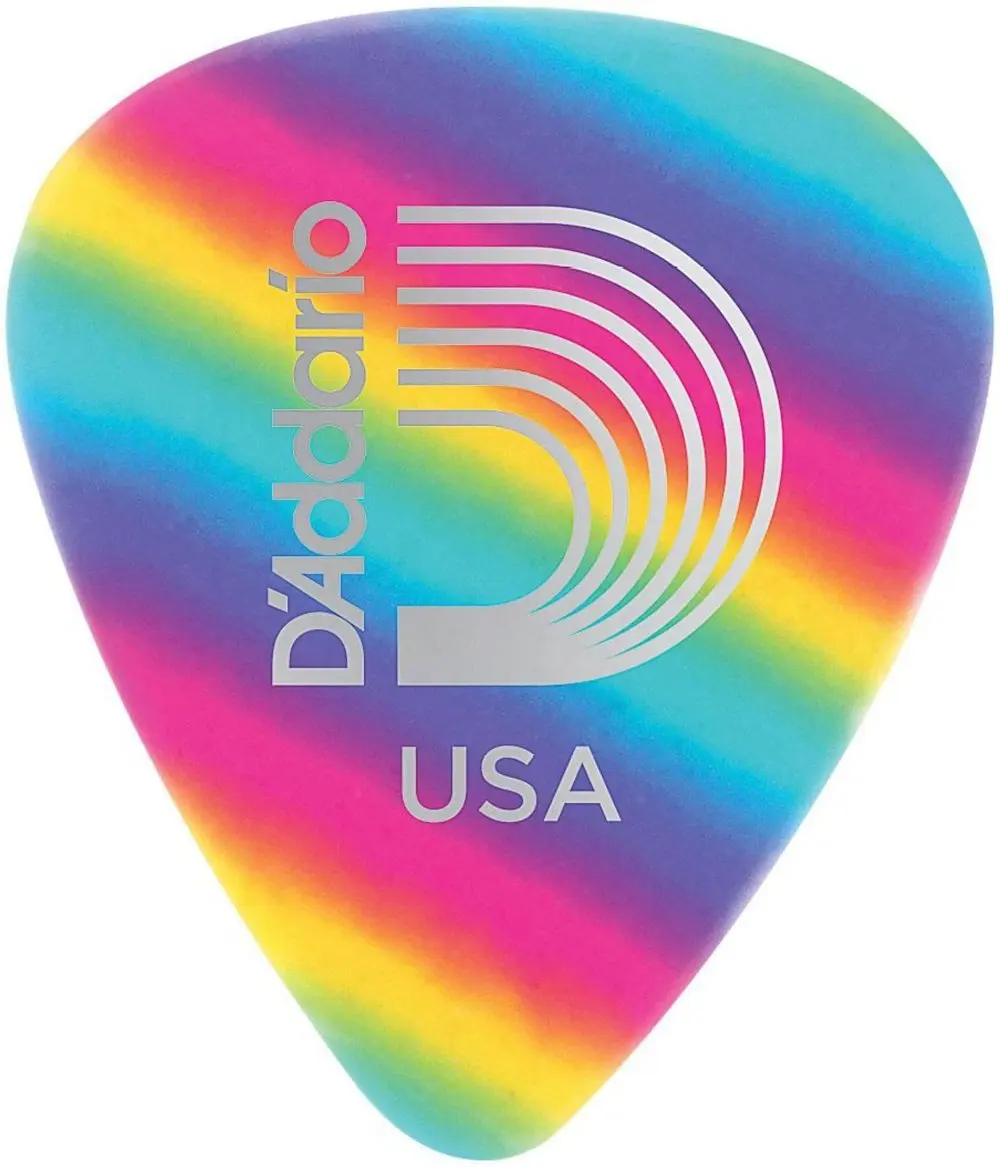 D\'Addario Classic Celluloid Guitar Picks - Rainbow, Sell by 1 Piece