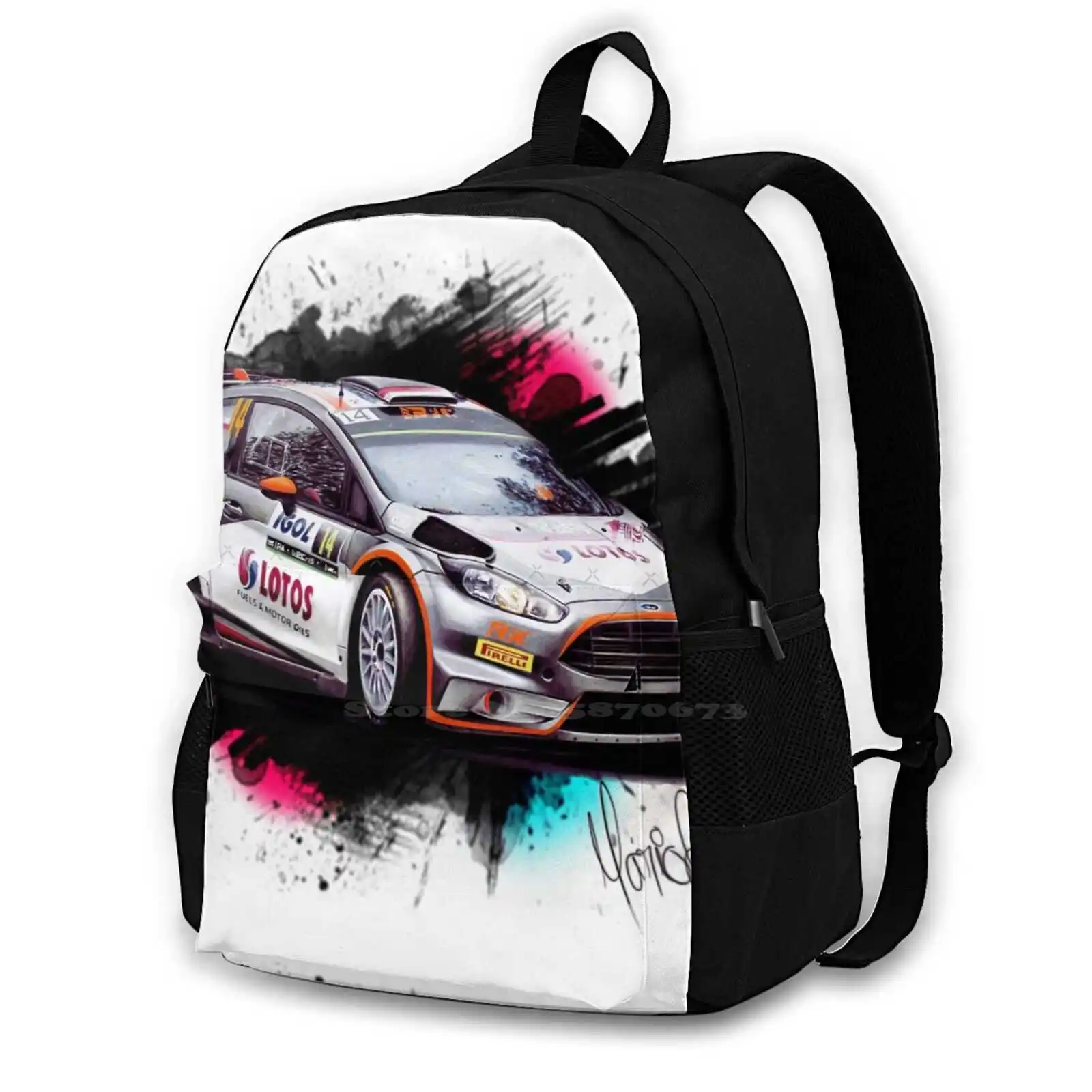 Robert Kubica'S Fiesta Wrc School Bag Big Capacity Backpack Laptop Rs Fiesta Rally Rali Wrc2 R5 Erc Portuguese Português