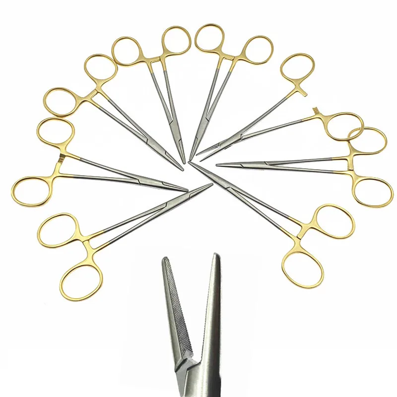 Double Eyelids Embedding Surgical Tools Gold Handle Needle Holder Needle Clamp Cosmetic Shaping Ophthalmic Instruments