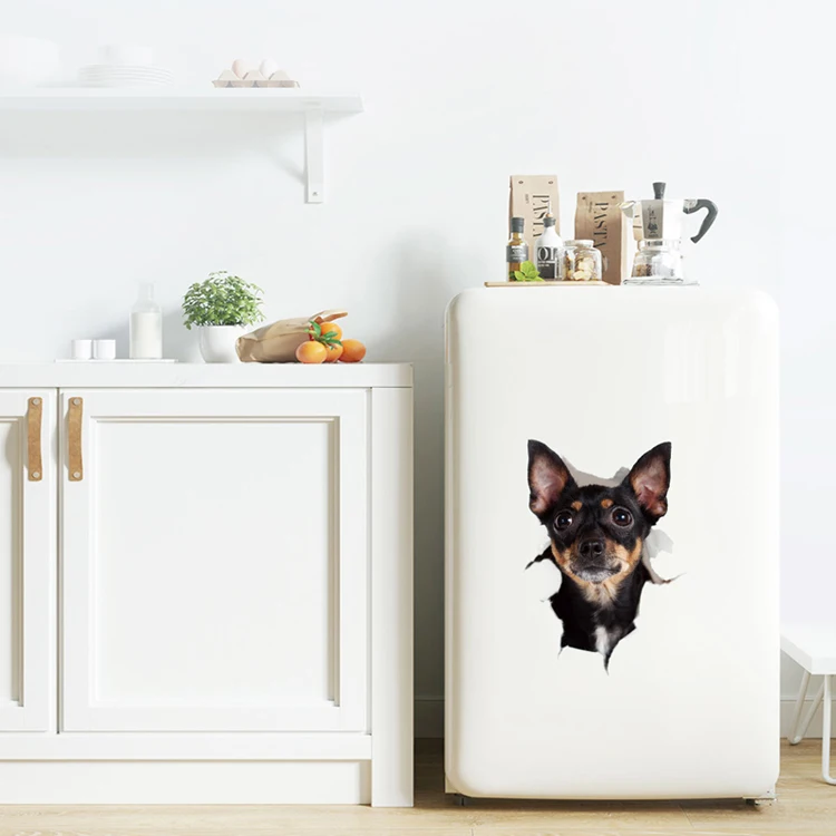 Niedlicher Welpen- und Kätzchen-Wandaufkleber, Badezimmer, Toilette, Schrank, Dekoration, Aufkleber, Raumhintergrund, Tapete, Katzen und Hunde, Heimwandbild – Detail 10
