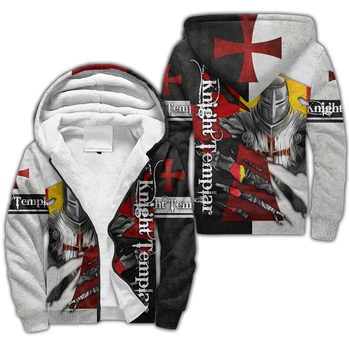 

Knight Templar Tattoo 3D All Over Printed Mens Winter Thicker Zip Hoodie Unisex Casual Hooded Tracksuit Warm Fleece Jacket KD15