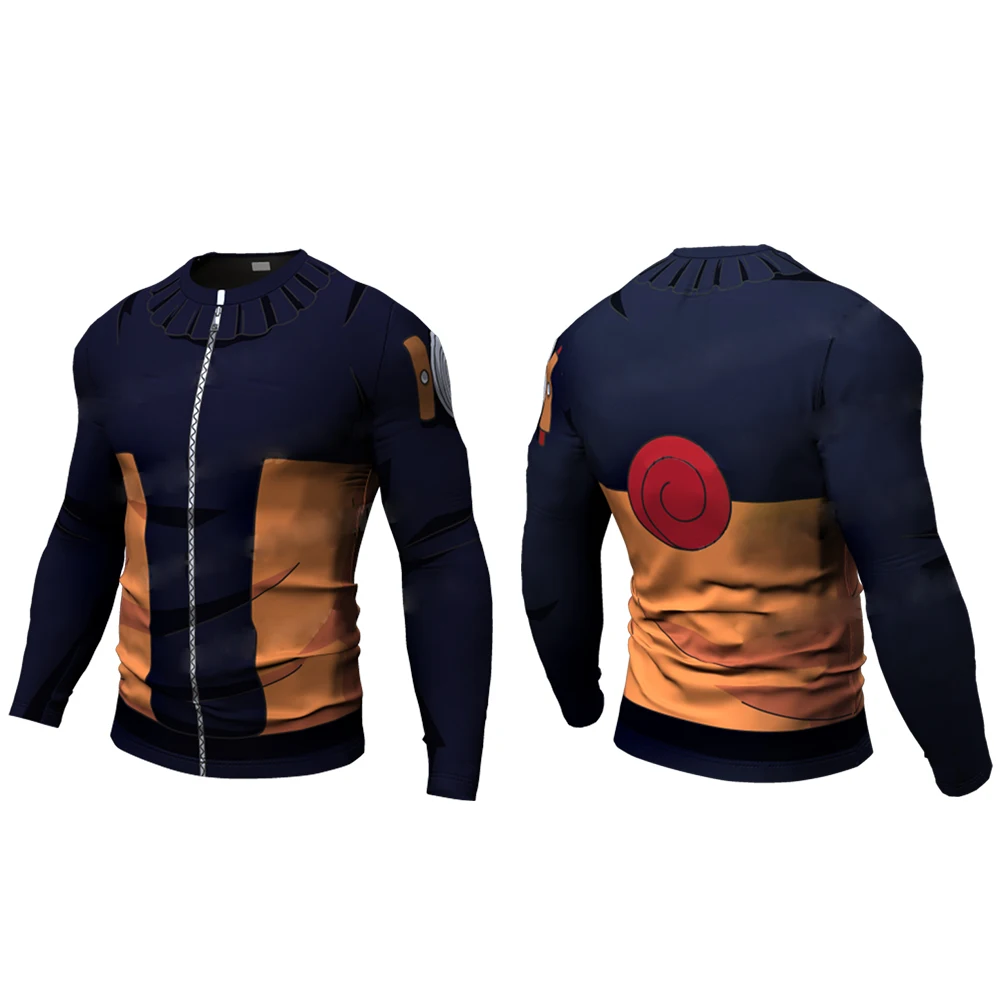 New Ninja Anime Cosplay Fitness Compression Funny Casual t shirt Men armor Bodybuilding Long Sleeve 3d t shirt Gym Tops Shirts