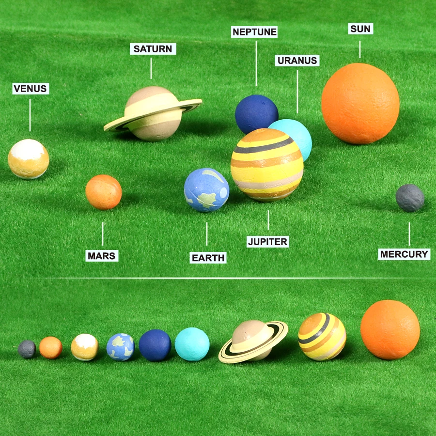 Simulation The Solar System,9pcs Cosmic Planet System Plastic Model Figurine Teaching Materials Science Educational Toy For Kids