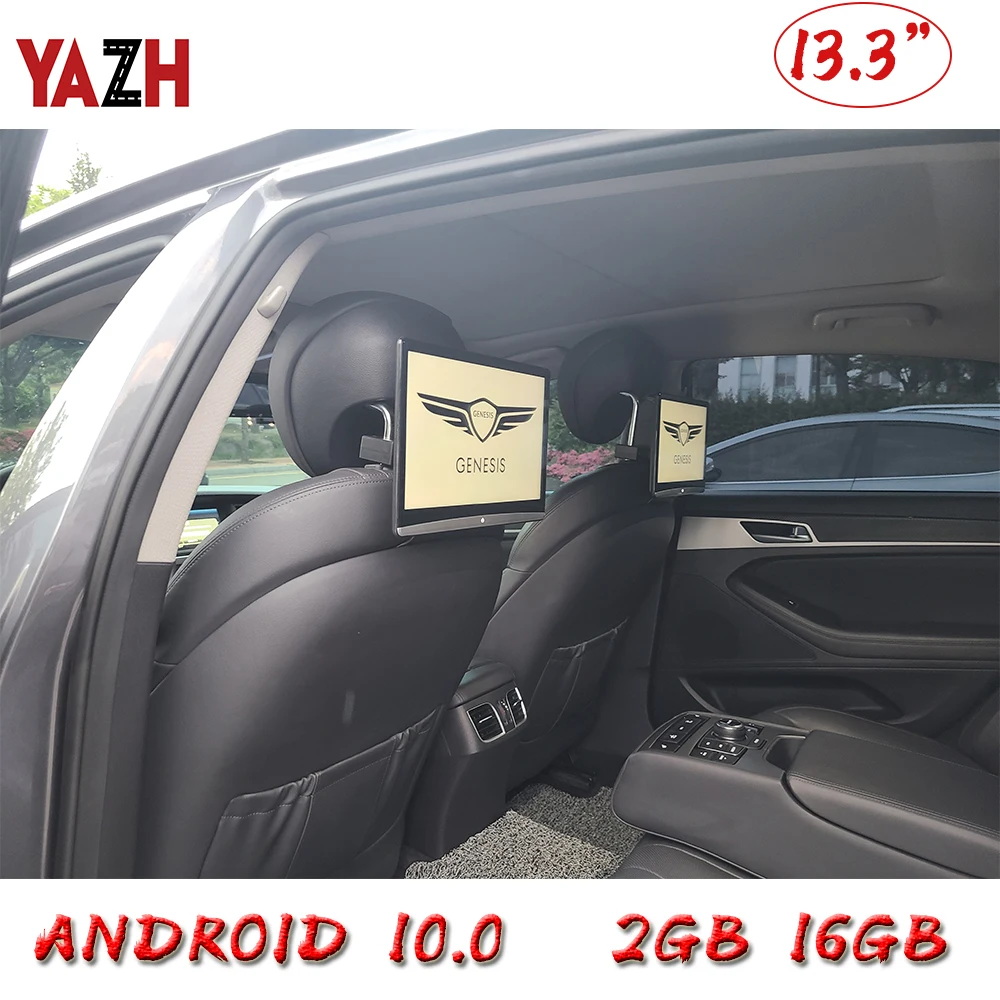 Android 10.0 Car Backseat Headrest Monitor Screen WIFI Ambient Lights for 13.3