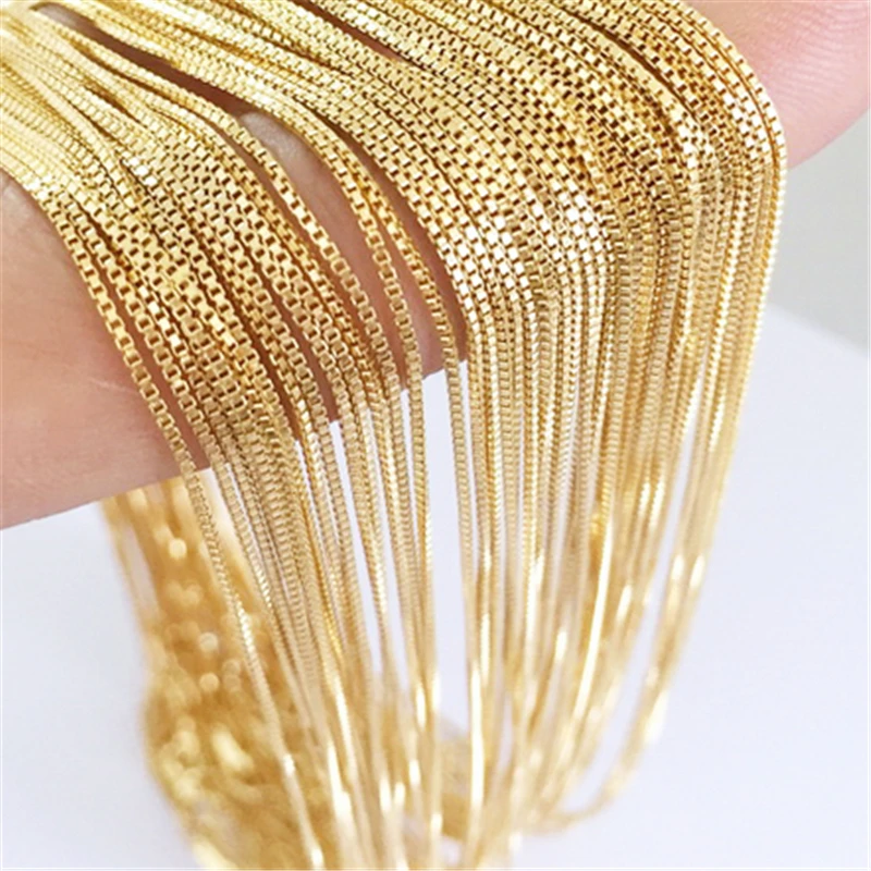 14K Gold Filled Box Chain Necklace 0.85MM Chain Necklace Gold Jewelry Minimalist Gold Filled Necklace Women Jewelry