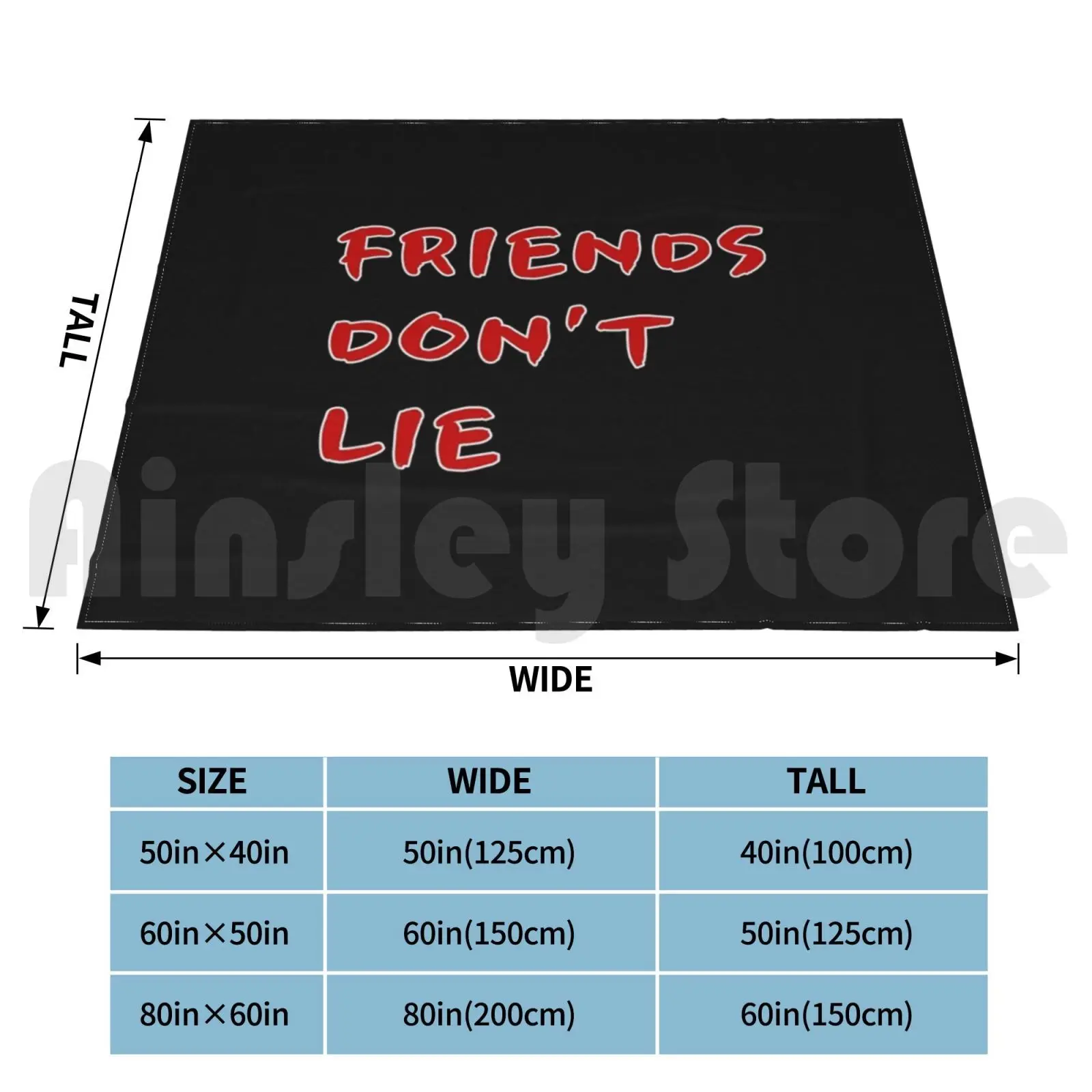 Friends Don't Lie Blanket Fashion Custom Friends Dont Lie Netflix Millie Bobbie Brown Mike Demogorgon Retro