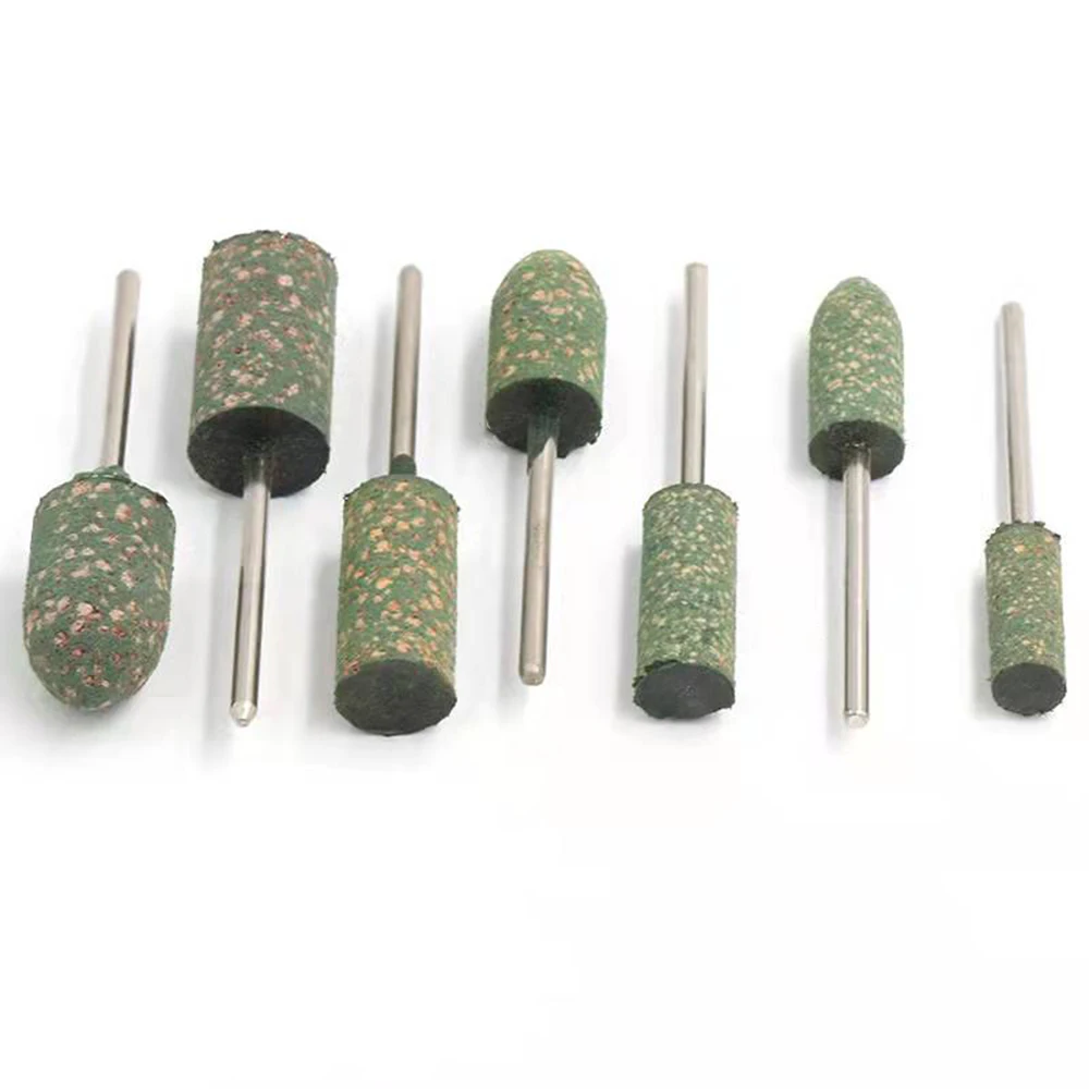 5Pcs Sesame Rubber Grinding Heads Polishing Burr Point Abrasive Grinding Stone Wheel 2.35 / 3mm Shank For Dremel Rotary Tools