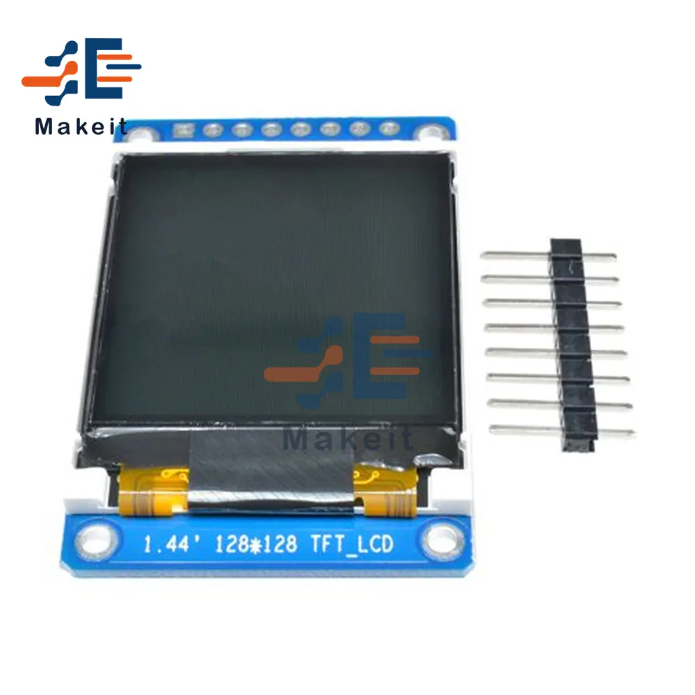 1.44 Inch 1.44" LCD Module 128x128 8 Pin Full Color TFT Resolution SPI Serial Interface ST7735S 3.3V HD Display Screen Board