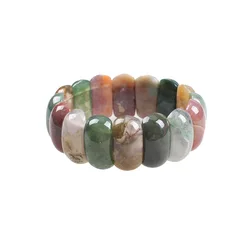 Fashion Man Women Natural Stone India Agate Elastic Rope Bangles & Bracelets Handmade Jewelry Energy Bracelets