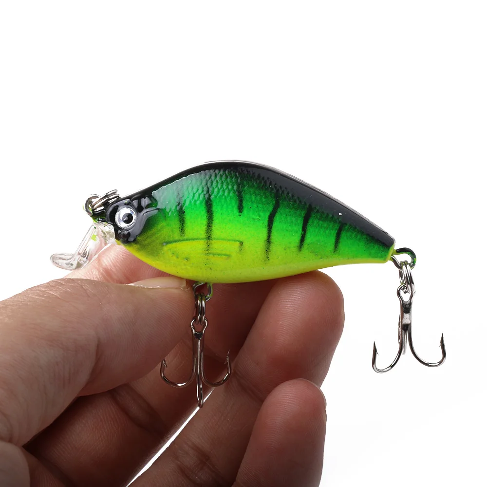 6.5cm 8.4g Artificial Bass Fishing Lures 3d Fish Eye Plastic Hard Baits Laser Crank Bait Reflective Fake Lure CB015